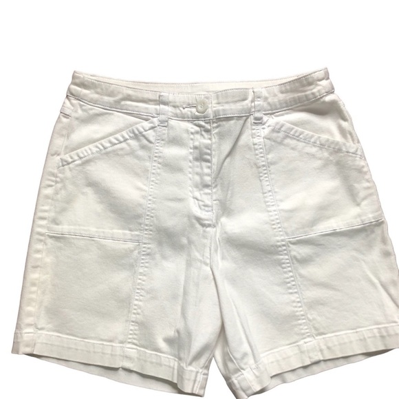 Cleo Cotton Crisp White Belted Shorts size 10P - Picture 1 of 9